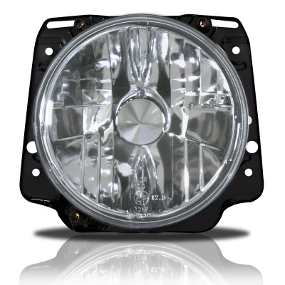 Óptica de farol redonda para automóvel com lente de vidro
