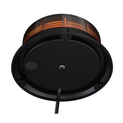 Luz de sinalização redonda preta com difusor laranja e cabo preto
