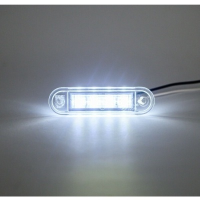 Luz LED branca com quatro pontos de iluminação e estrutura transparente