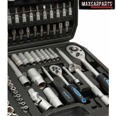Conjunto de ferramentas multiusos organizadas em estojo preto com logótipo MAXCARPARTS