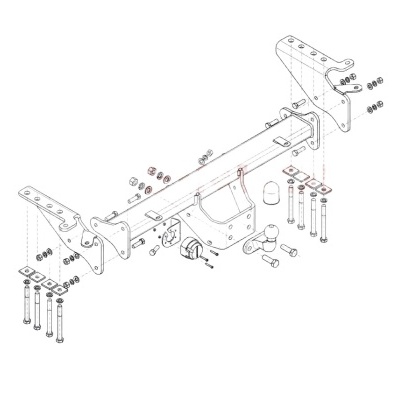 Conjunto de peças metálicas para sistema de reboque automóvel