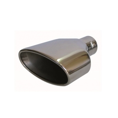 Saída de escape oval em metal prateado