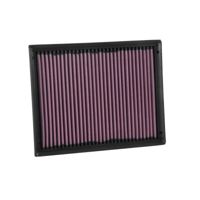 Filtro de ar roxo com armação preta em fundo branco