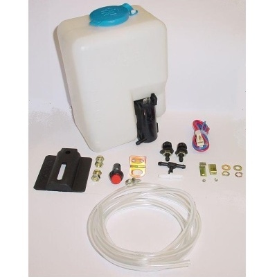 Conjunto de peças para lavador de para-brisas com reservatório branco e tampa azul