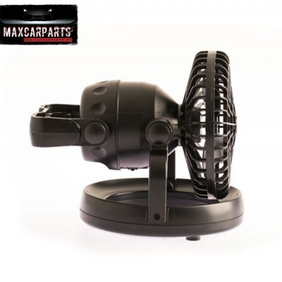 Ventoinha portátil preta de mesa com base redonda