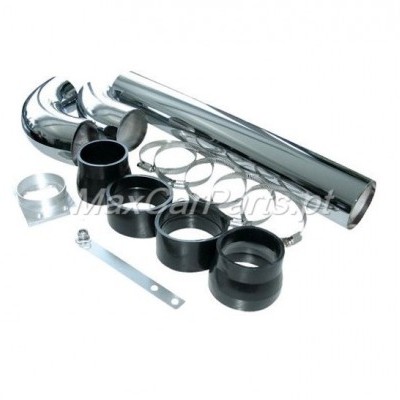 Kit de tubos e acessórios metálicos e de plástico para exaustor em fundo branco