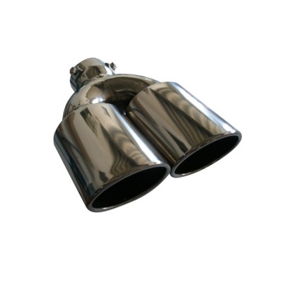 Escape duplo em aço inoxidável polido