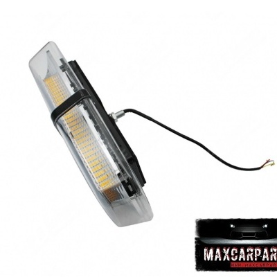 Luz automóvel LED retangular transparente com cabo e conector