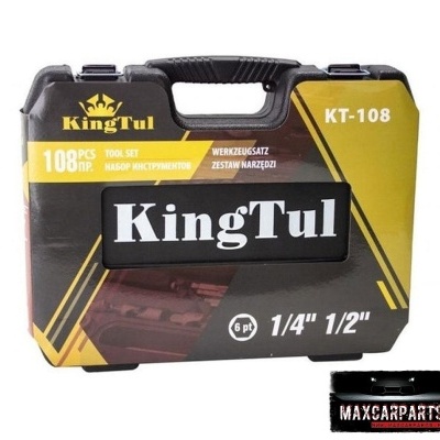 Estojo de ferramenta KingTul KT-108 preto e amarelo com texto e alça