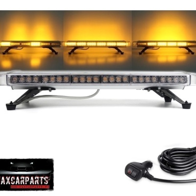 Barra de luz LED amarela para viatura com cabo e interruptor