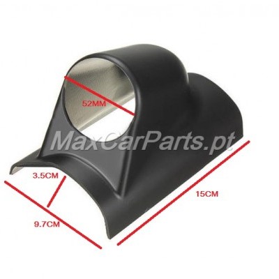 Suporte plástico preto para medição 52MM com dimensões 15x9.7x3.5CM