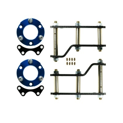 Conjunto de espaçadores e suportes metálicos para suspensão em fundo branco