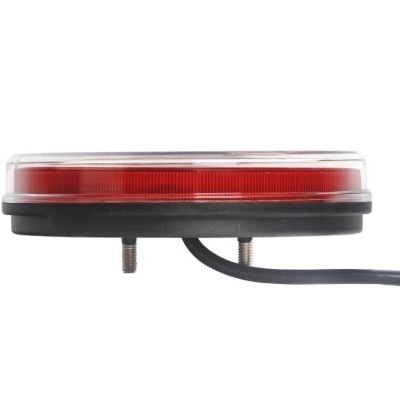 luz traseira oval vermelha com base preta e cabo