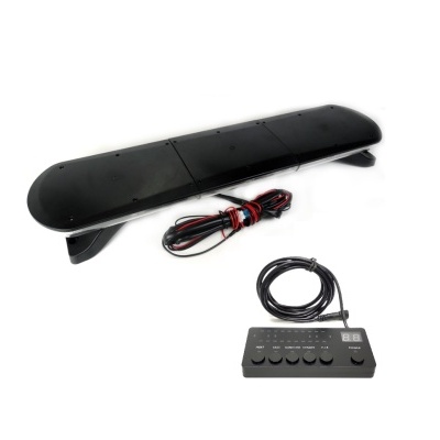 Luz de emergência preta com controlador e cabos