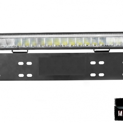 Barra de luz LED branca com suporte preto sobre fundo branco
