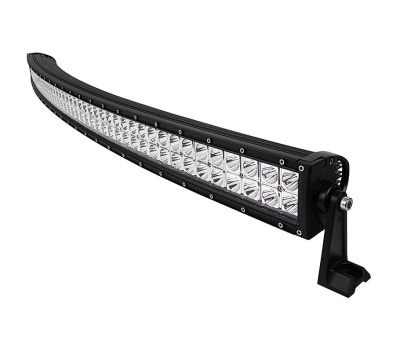 Barra de luz LED curva preta com múltiplos LEDs