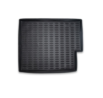 Tapete antiderrapante preto com padrão de elipses