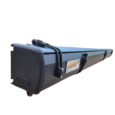 Estojo rígido preto para taco de bilhar com fechos e alça