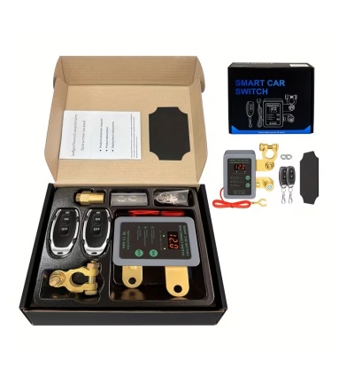 Kit SMART CAR SWITCH para corte de bateria automóvel com controladora digital e dois comandos