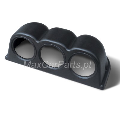 Suporte de plástico preto com três orifícios redondos