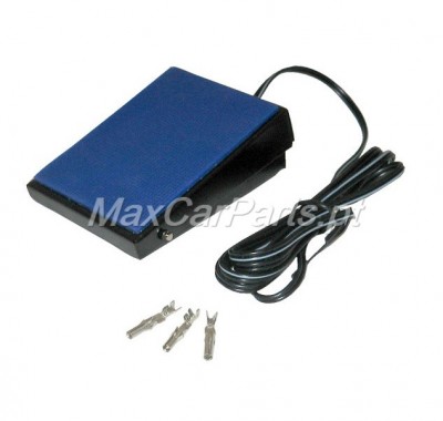 Pedal de acionamento azul com cabo e terminais metálicos