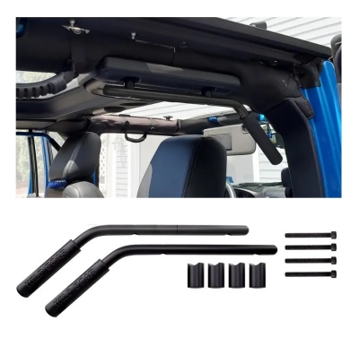 Barras de apoio pretas para carro e parafusos