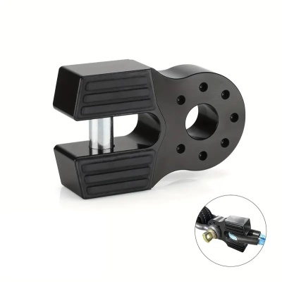 Gancho preto metálico com almofadas em borracha e orifícios circulares