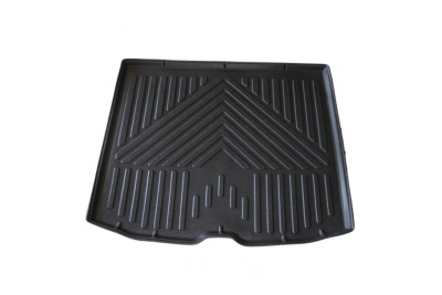 Tapete de porta-malas de carro preto com padrão geométrico