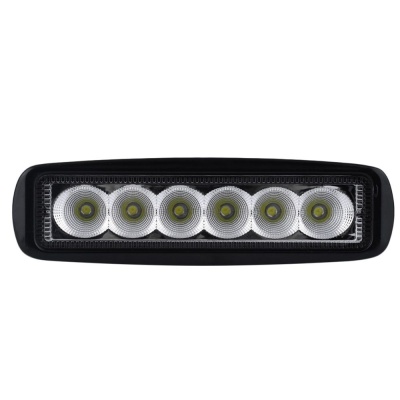 Luz LED retangular preta com seis refletores circulares