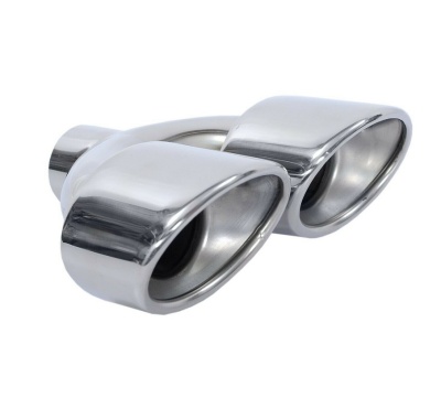 Ponteira dupla de escape em metal cromado