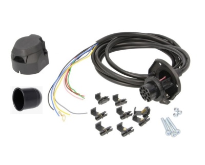 Kit de cabo elétrico com conectores, fios coloridos e acessórios