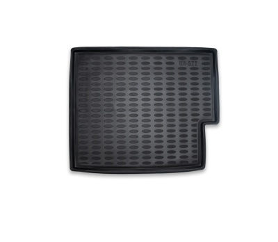 Tapete de borracha preto com padrão oval e texto 1D1-S722