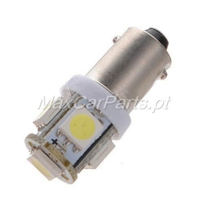 Lâmpada LED automóvel com base metálica prateada e corpo branco