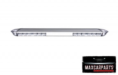 Barras de luz LED transparentes para veículo com embalagem branca e logo MAXCARPARTS ao fundo