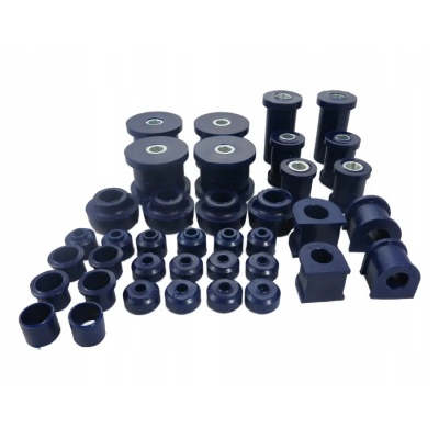 Conjunto de buchas de borracha pretas de vários tamanhos e formatos