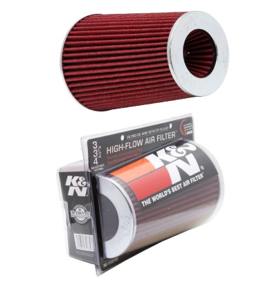 Filtro de ar cilindrico K&N vermelho com embalagem