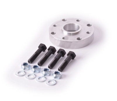 Conjunto de espaçador metálico circular com parafusos, porcas e anilhas