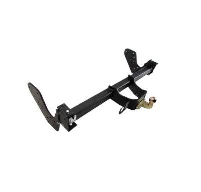 Reboque automóvel preto com bola de engate dourada