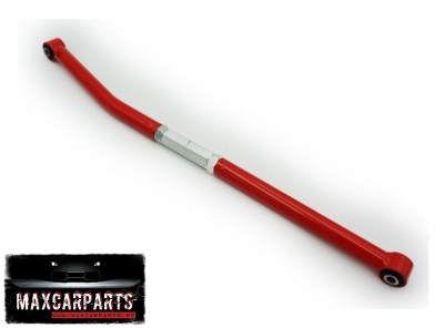 Barra de suspensão automóvel vermelha com detalhes prateados