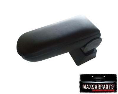 Apoio de braço preto para carro em fundo branco com logo MAXCARPARTS