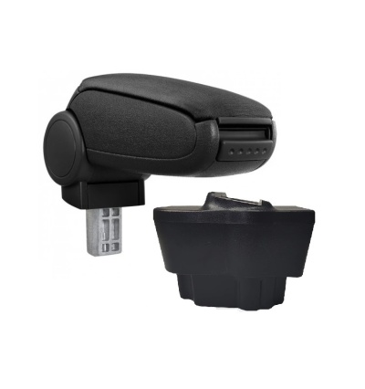 Apoio de braço de carro preto com peça de encaixe