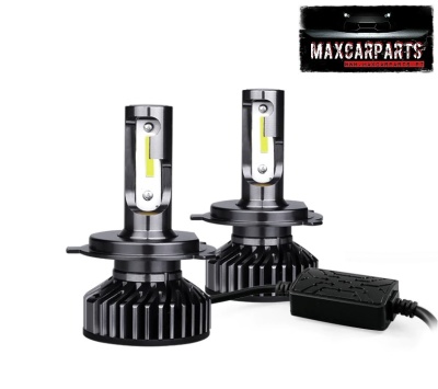 Conjunto de lâmpadas LED para automóvel com componente adicional preto e logotipo MAXCARPARTS