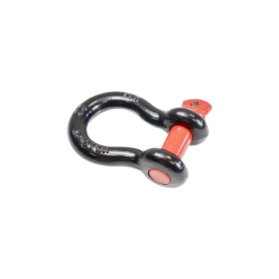 Manilha metálica preta com pino vermelho