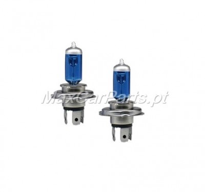 Lâmpadas automóveis halogéneas azuis com base metálica prateada