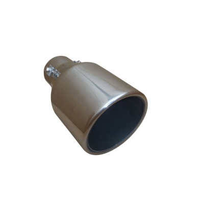 Ponteira de escape automóvel prateada com interior preto