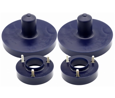 Conjunto de quatro peças industriais azuis em plástico