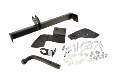 Conjunto peças metálicas pretas com parafusos e arruelas