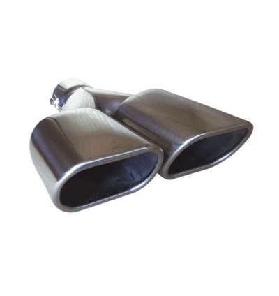 Ponteira de escape dupla em aço inoxidável polido