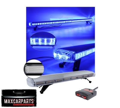 Barra de luz LED azul para veículos com controlo remoto e logotipo MAXCARPARTS