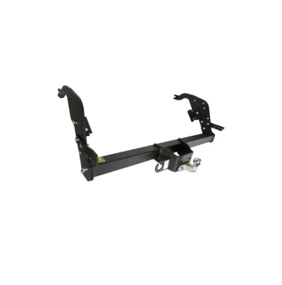 Engate de reboque em metal preto com bola de engate prateada